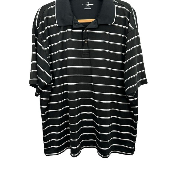 Grand Slam Golf Men's Sz 2XL Black White Striped Short Sleeve Polo Shirt - Picture 3 of 8